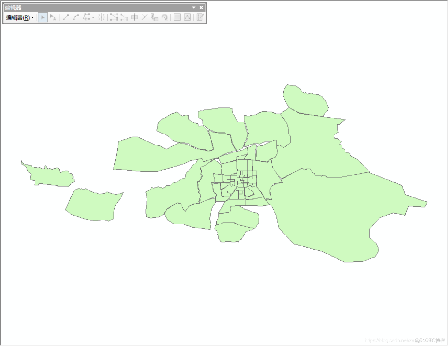 python for ArcGIS 绘制西安市板块地图_地产板块