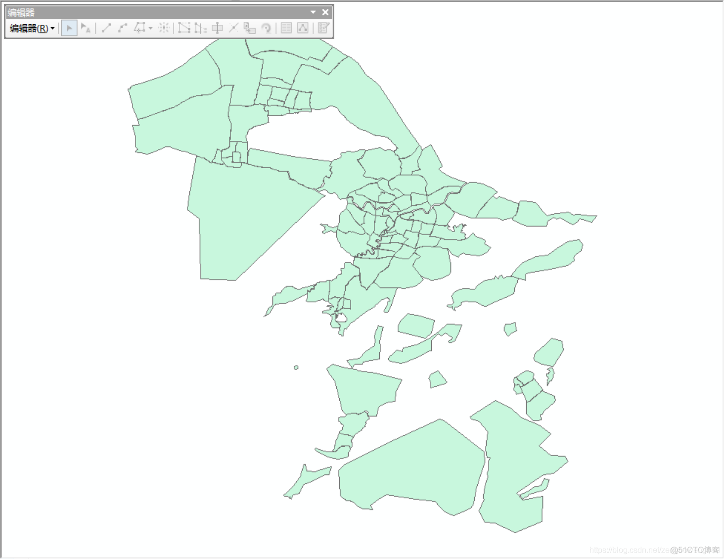 python for ArcGIS 绘制宁波市板块地图_地产板块