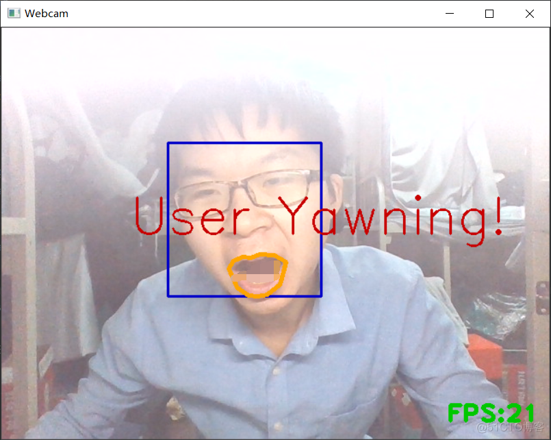 python实时打哈欠检测_灰度