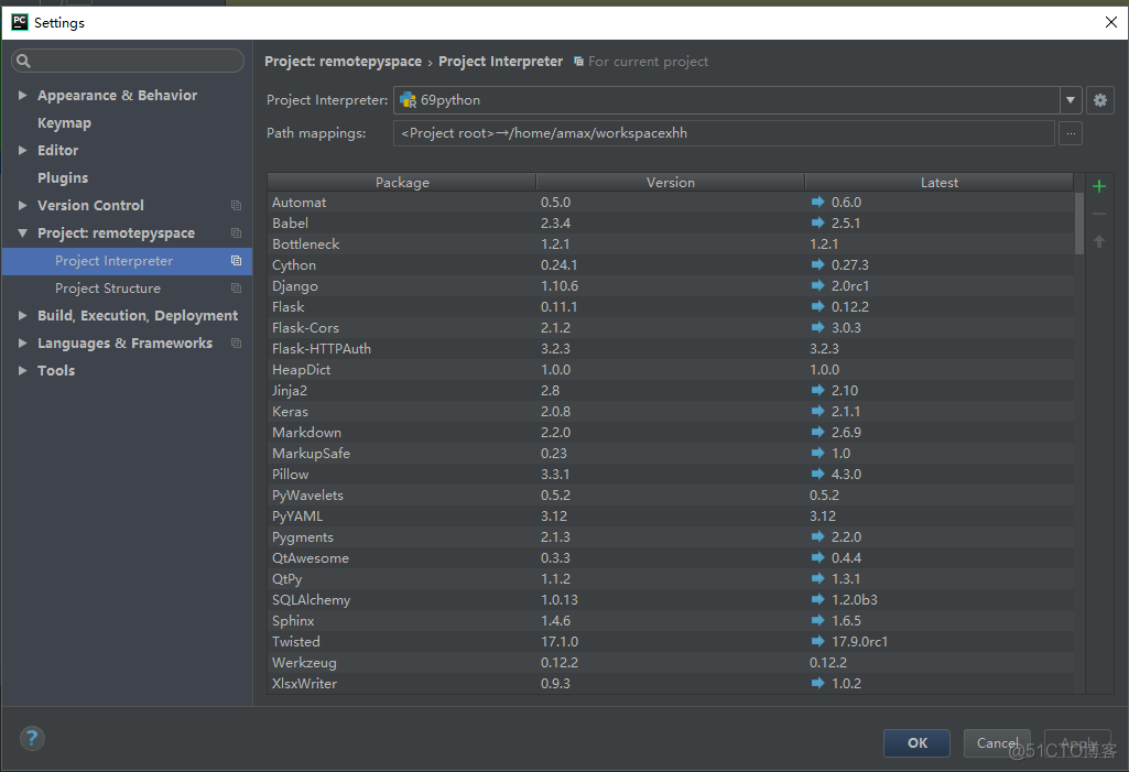 PyCharm 配置远程python解释器和在本地修改服务器代码_python_06