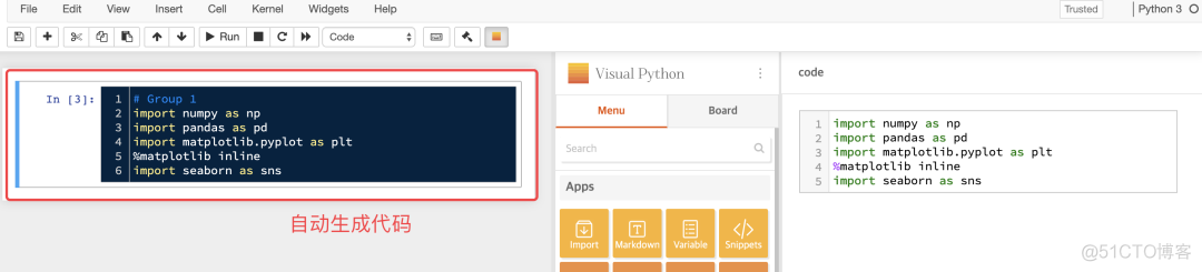 Jupyter Notebook又一利器Visual Python，拯救不想写代码！_python_08