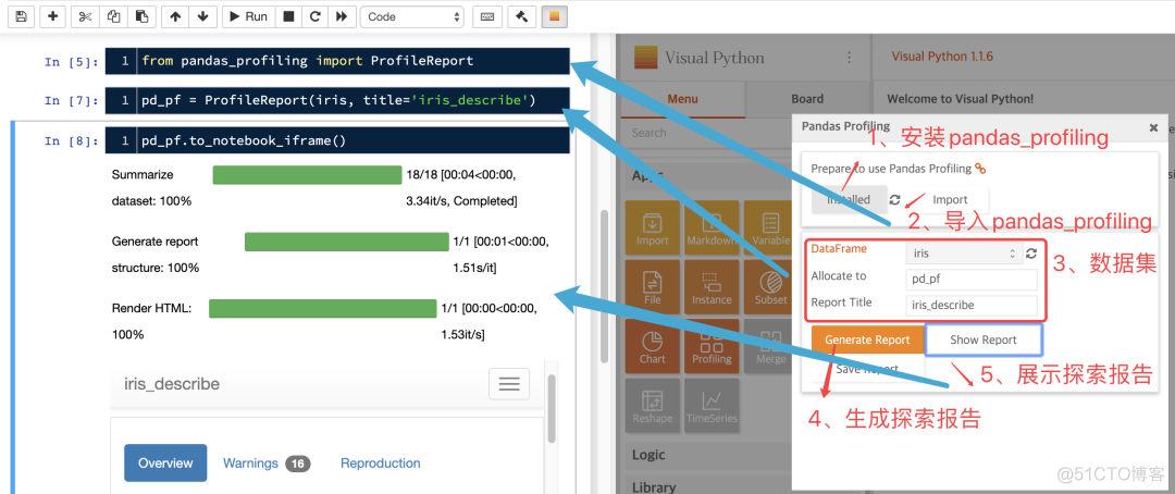 Jupyter Notebook又一利器Visual Python，拯救不想写代码！_命令行_11