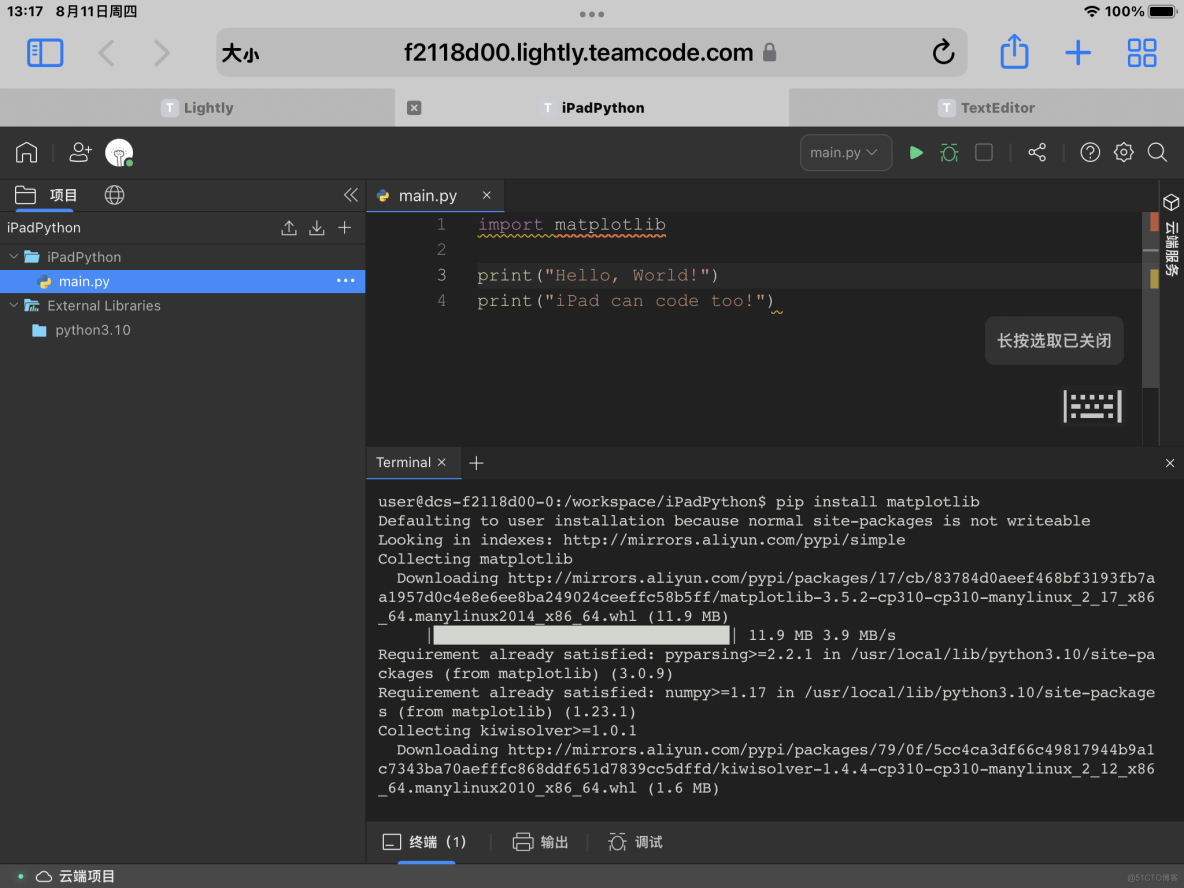 Python在线编译器iPad使用体验_编译器_03