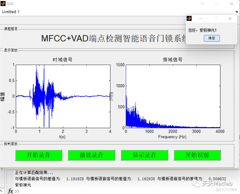 【语音识别】基于MFCC+VAD端点检测智能语音门禁系统含Matlab源码_参考文献