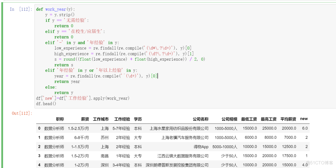 # yyds干货盘点 #盘点csv文件中工作经验列工作年限数字正则提取的四个方法_Pandas_04