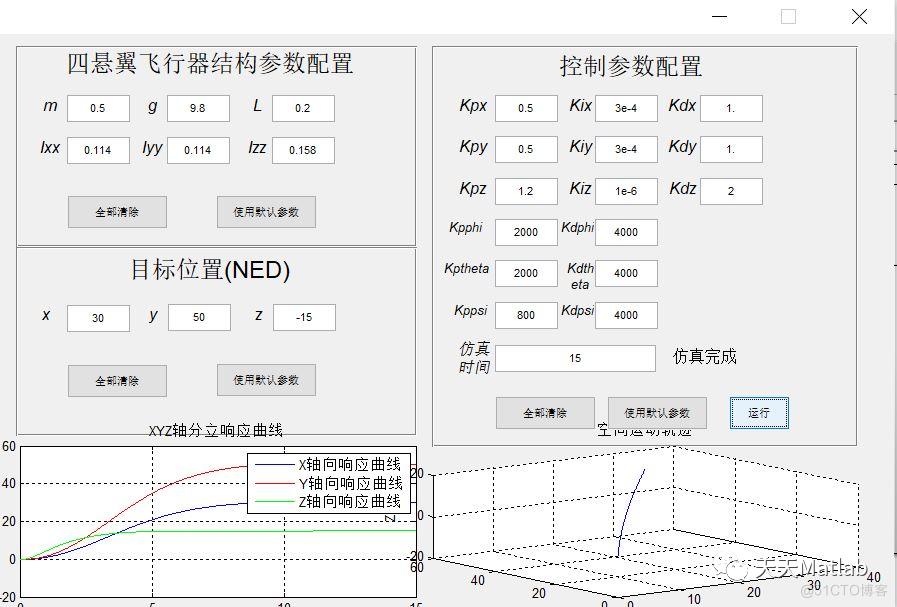 Matlab模拟四旋翼飞行器PID控制仿真_控制系统_02