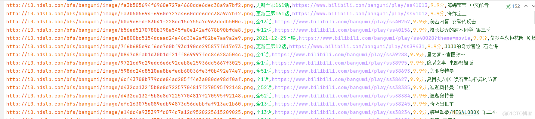 Python爬虫正则表达爬取b站所有动漫的评分_正则表达_02