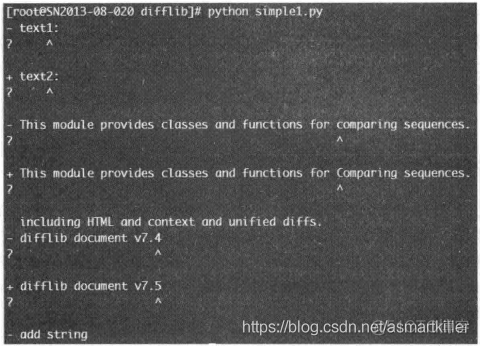 Python入门之——文件内容差异对比difflib模块_字符串_02