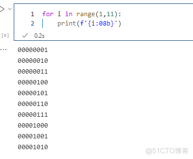 # yyds干货盘点 # py如何打印 1-10的 二进制数 就是8位数字？_代码实现_04