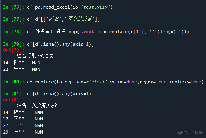 找出dataframe中含有空白字符的行_数据清洗