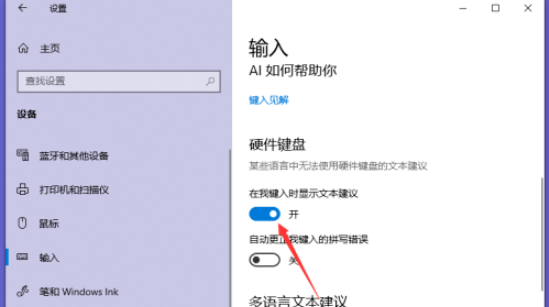 win10开启在我键入时显示文本建议步骤分享