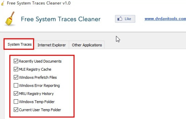 Free System Traces Cleaner清空系统痕迹步骤介绍