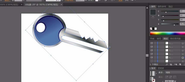 ai设计钥匙图标的操作步骤