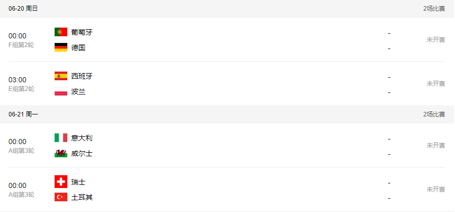 欧洲杯2021年赛程时间表是多少