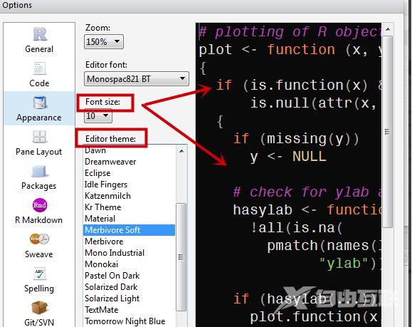 rstudio怎么调整背景颜色字体大小