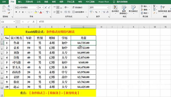 Excel 2019中使用条件格式分析数据的方法