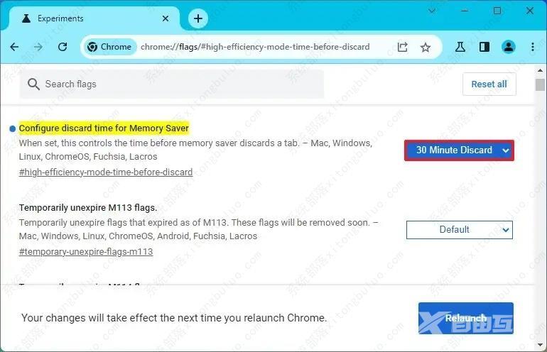 如何在Chrome上更改标签内存节省时间(预览)?
