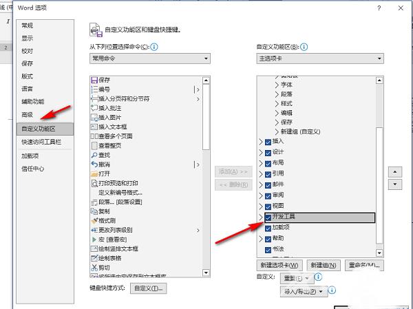 Word怎么添加开发工具选项卡