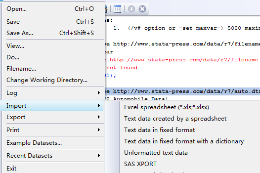 Stata通过import导入数据