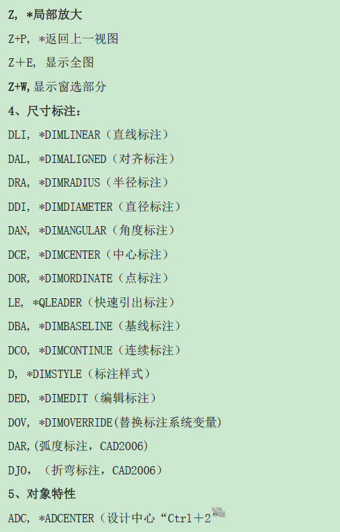 CAD快捷键命令大全