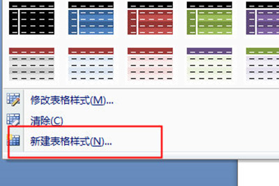 新建表格样式