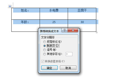 选择制表符