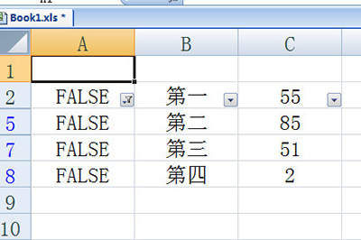 筛选出所有False