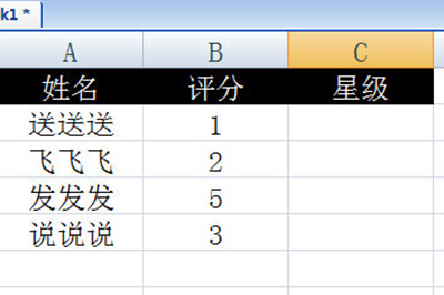 Excel怎么打五角星示例表格