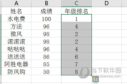 显示排名