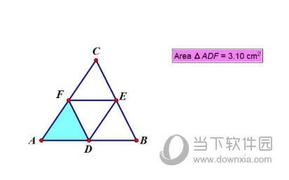 几何画板怎么将三角形分成面积相等四部分