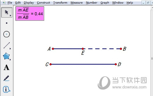 几何画板怎么在两线段上画点使比值相等