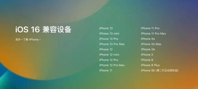 iOS 16兼容设备