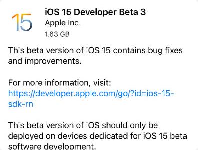 ios15beta3更新了什么 ios15beta3更新内容