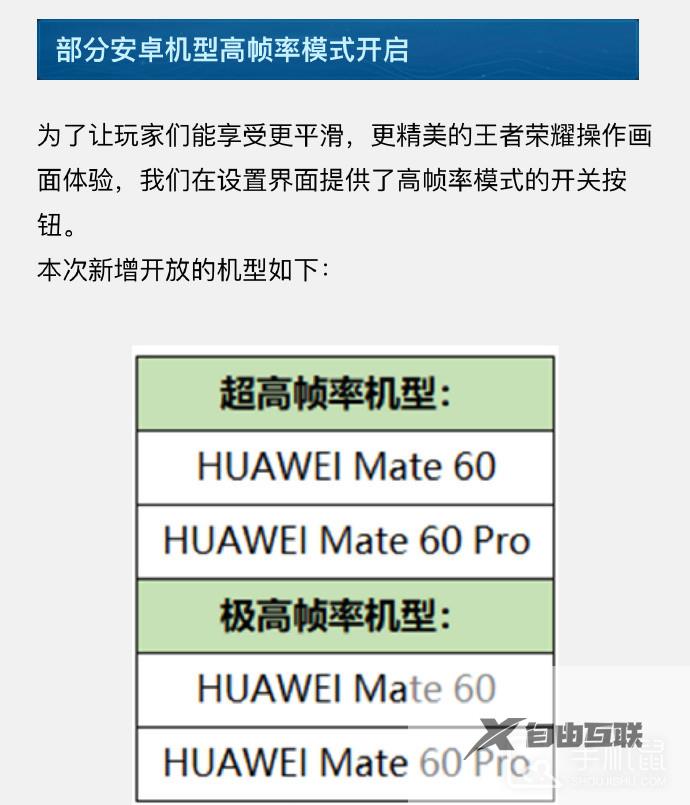 华为Mate60玩王者荣耀为什么只能开60帧