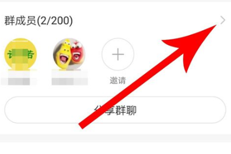 点击“群成员”右侧的箭头按钮