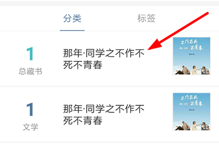 点击“分类”列表下的“总藏书”
