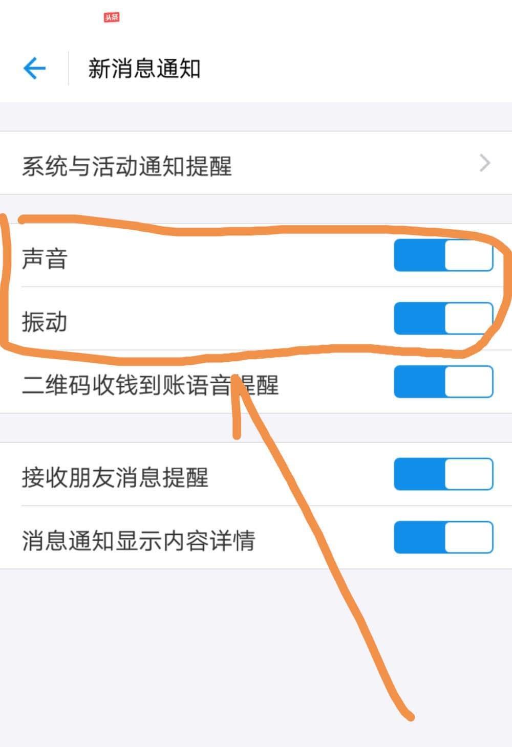 支付宝震动怎么关