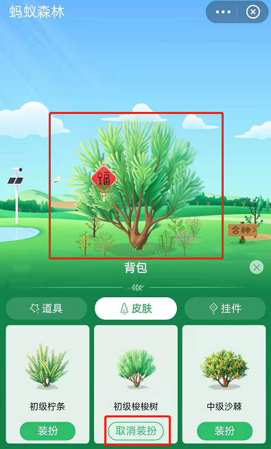 蚂蚁森林怎么获取已种树永久皮肤？支付宝蚂蚁森林获取已种树永久皮肤的方法截图