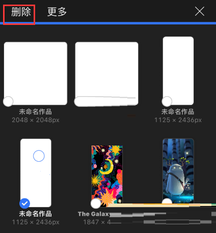 procreate pocket在哪里删除作品?procreate pocket删除作品方法截图