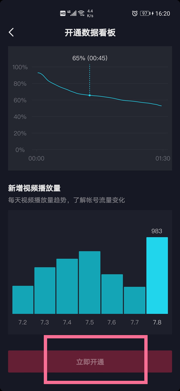 抖音短视频怎样开通数据分析?抖音短视频开通数据分析步骤截图