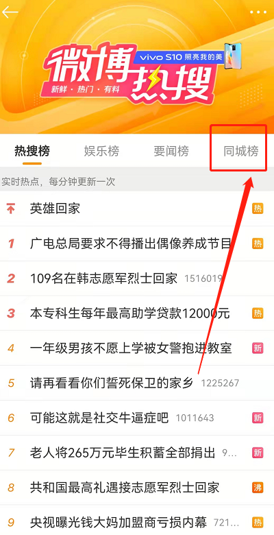 微博绿藤市同城热搜在哪?微博绿藤市同城热搜教程截图