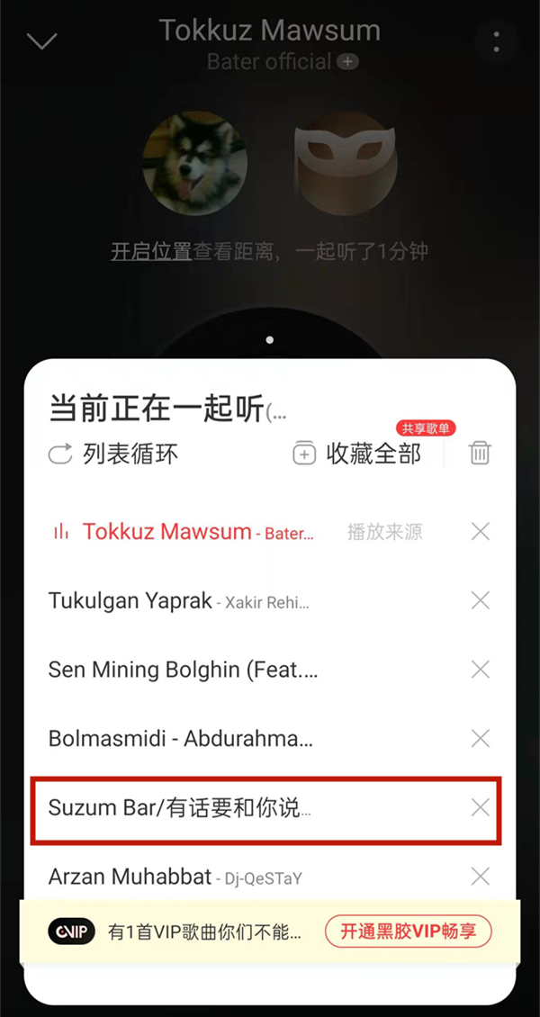 网易云一起听会不会显示在播放列表?网易云一起听是否显示在播放列表介绍截图