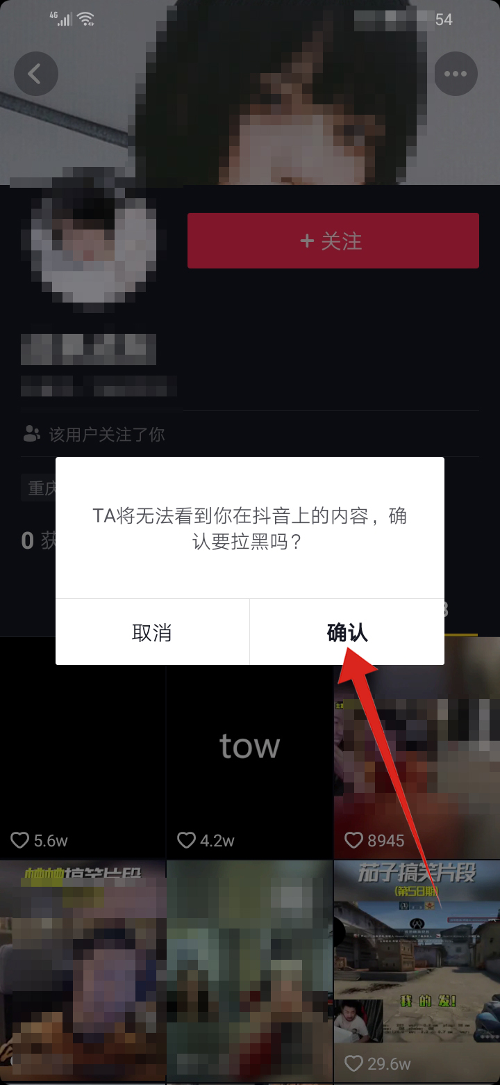 抖音如何拉黑一个人让他看不了我的作品(6)