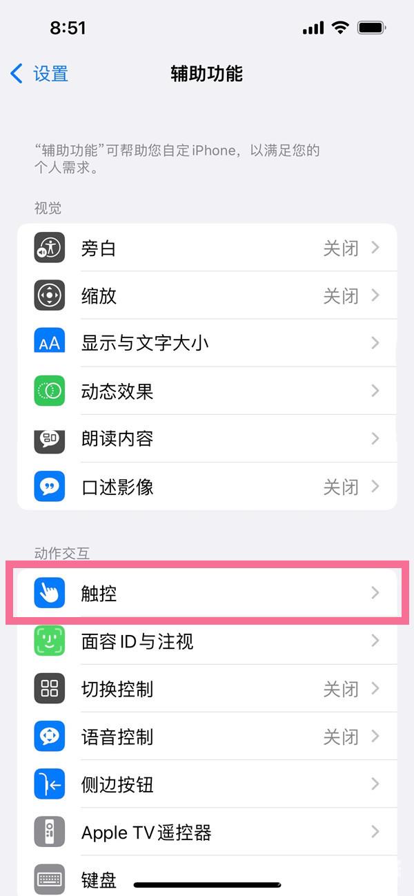 iphone双击背面截屏在哪开启