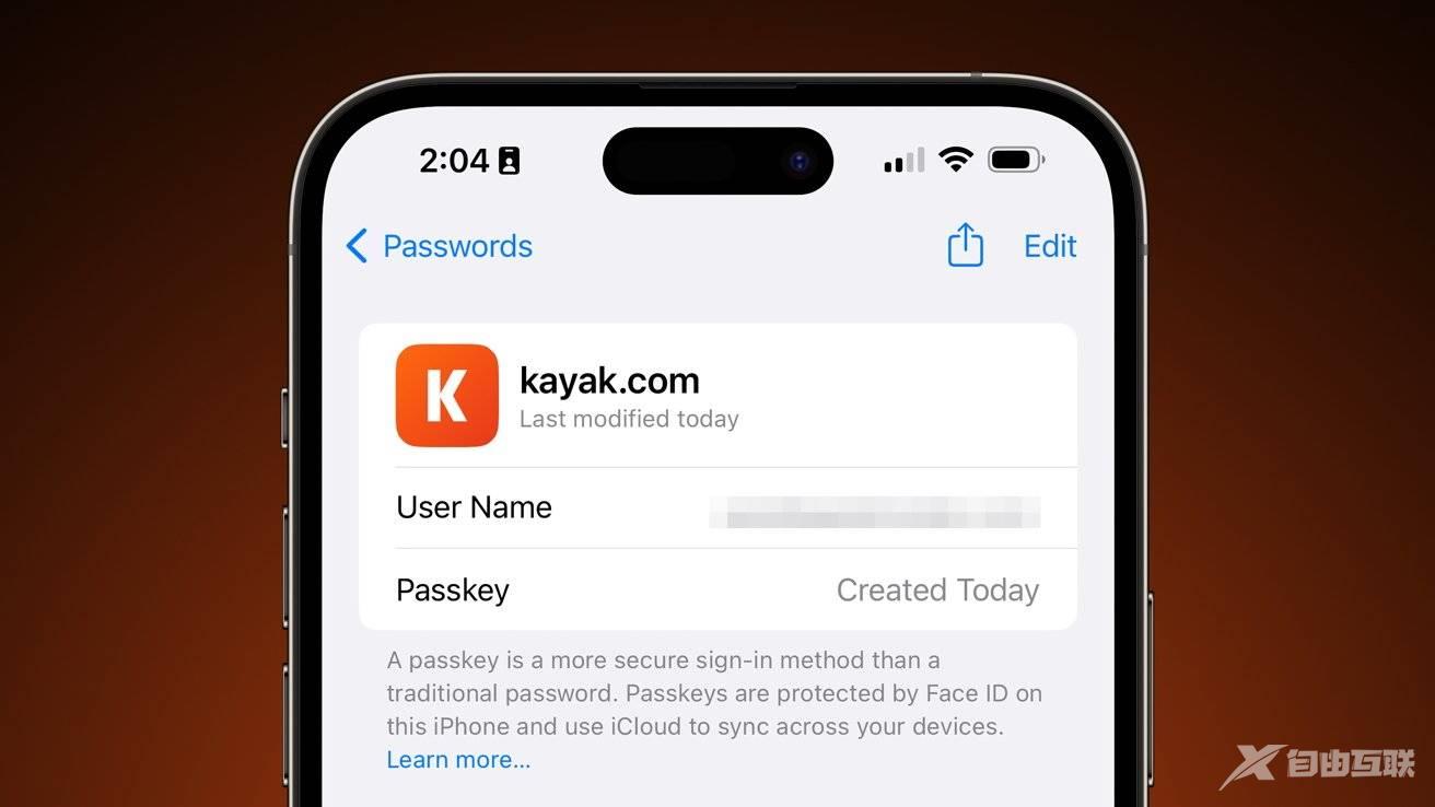 如何在 iOS 16 上使用密钥而不是密码