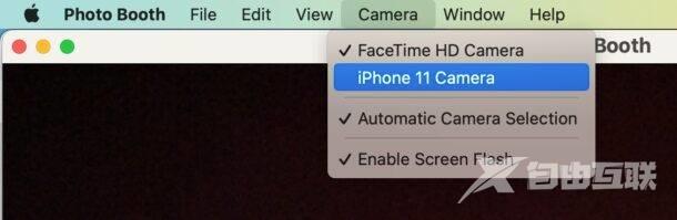 将 Mac 上的 Photo Booth 相机更改为 iPhone