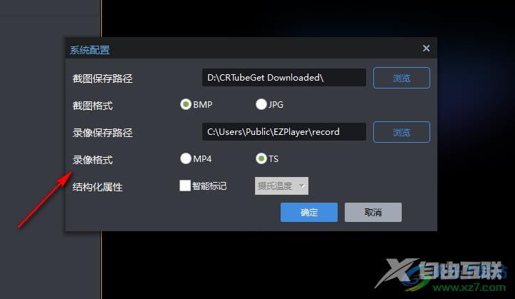 EZPlayer更改录像格式的方法