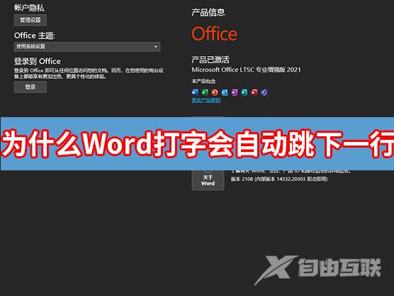 Word软件打字的时候会自动跳转到下一行