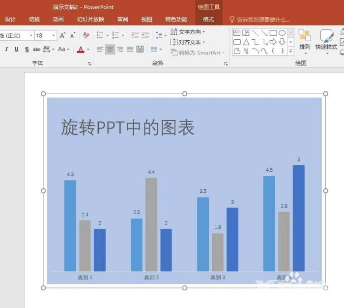 PPT如何旋转图表？