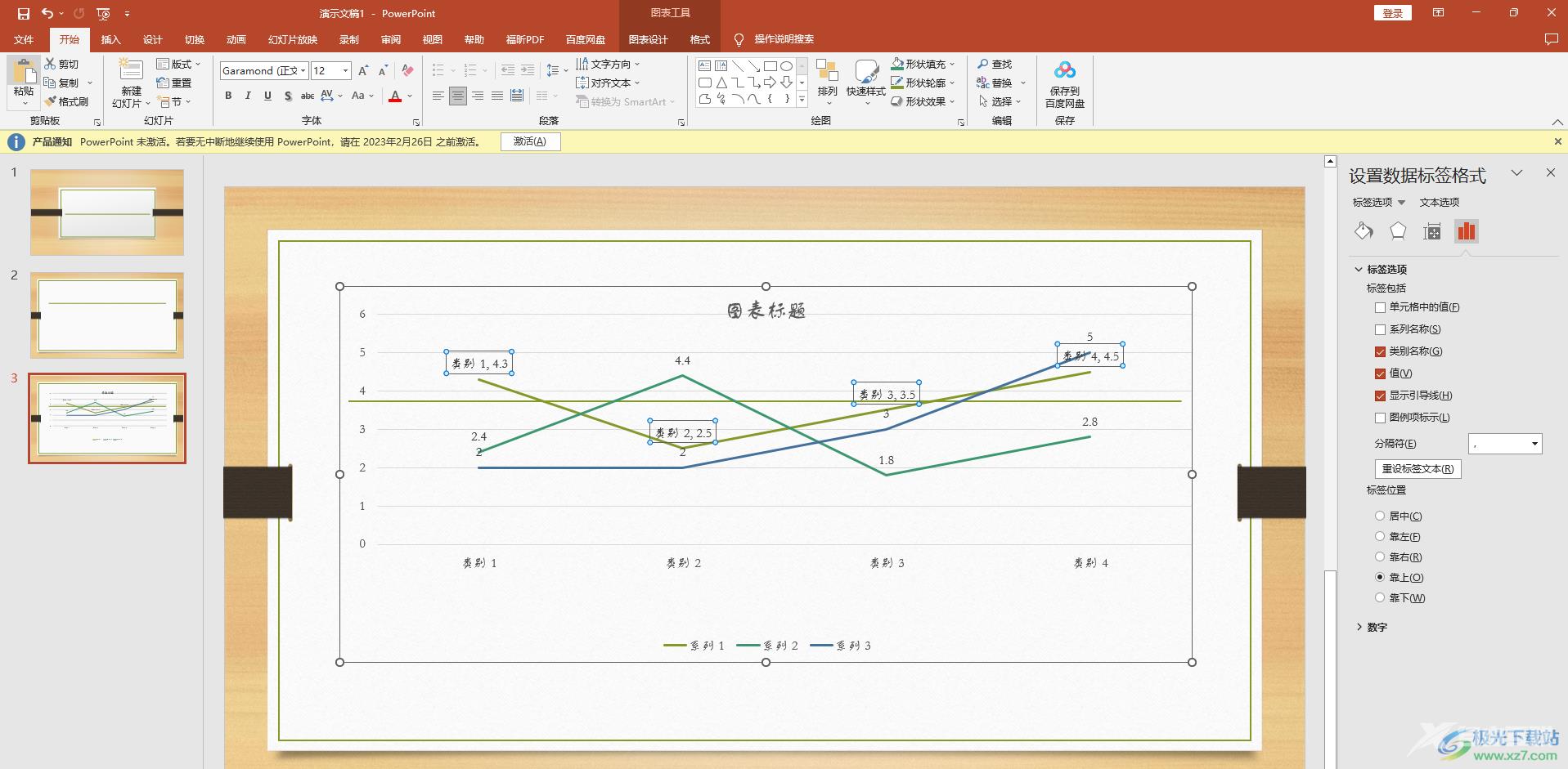 ppt制作折线图的方法